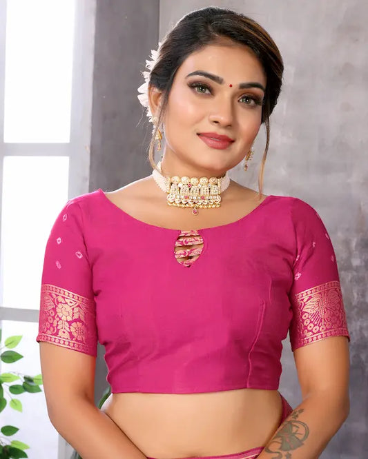 Royal Raas Pink Bandhani Saree with Dandiya Pallu | Misco Gaji Fabric