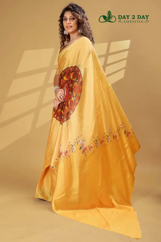 Sunflare Radiance Yellow – Ready to Wear in 1 Minute | Gorgeous Satin Fabric