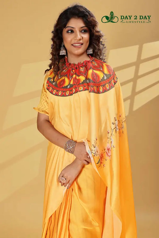 Sunflare Radiance Yellow – Ready to Wear in 1 Minute | Gorgeous Satin Fabric