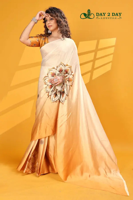 Lotus Dust Beige – Ready to Wear in 1 Minute | Gorgeous Satin Fabric