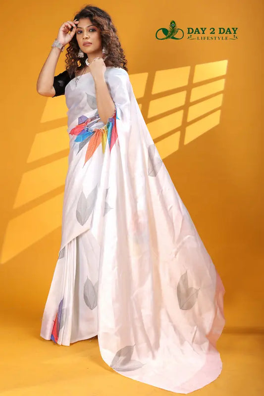 Ivory Breeze White – Ready to Wear in 1 Minute | Gorgeous Satin Fabric