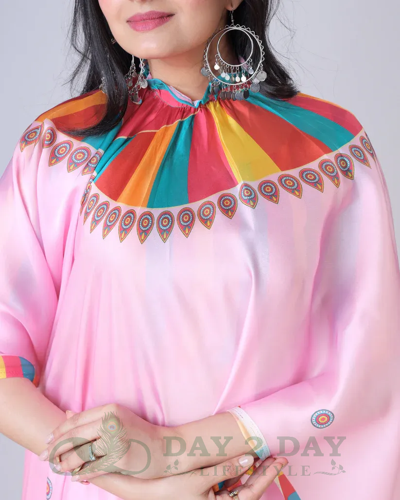 Pinwheel Radiance Freehand Saree – Ready to Wear in 1 Minute | Hands-Free Draping (Baby Pink)
