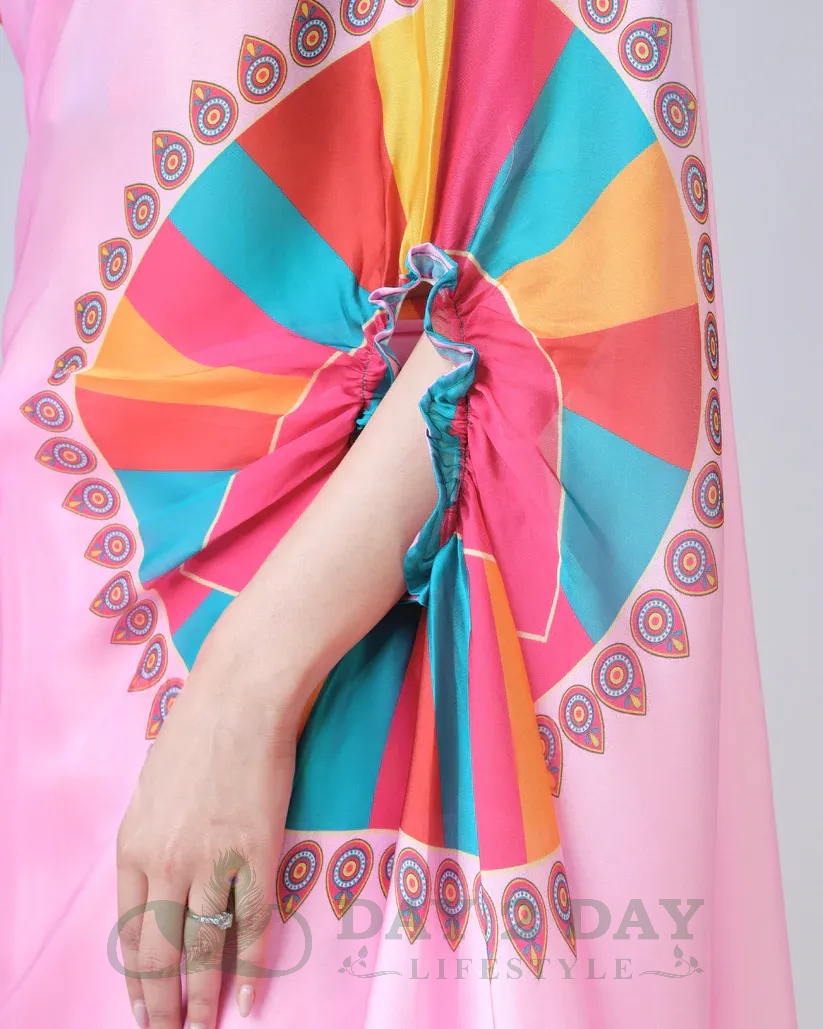Pinwheel Radiance Freehand Saree – Ready to Wear in 1 Minute | Hands-Free Draping (Baby Pink)