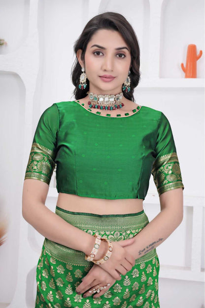 Parot Banarasi Soft Silk Saree for Women with Rich Zari Jacquard Weaving | Daily Wear - Blouse Piece Included (Copy)